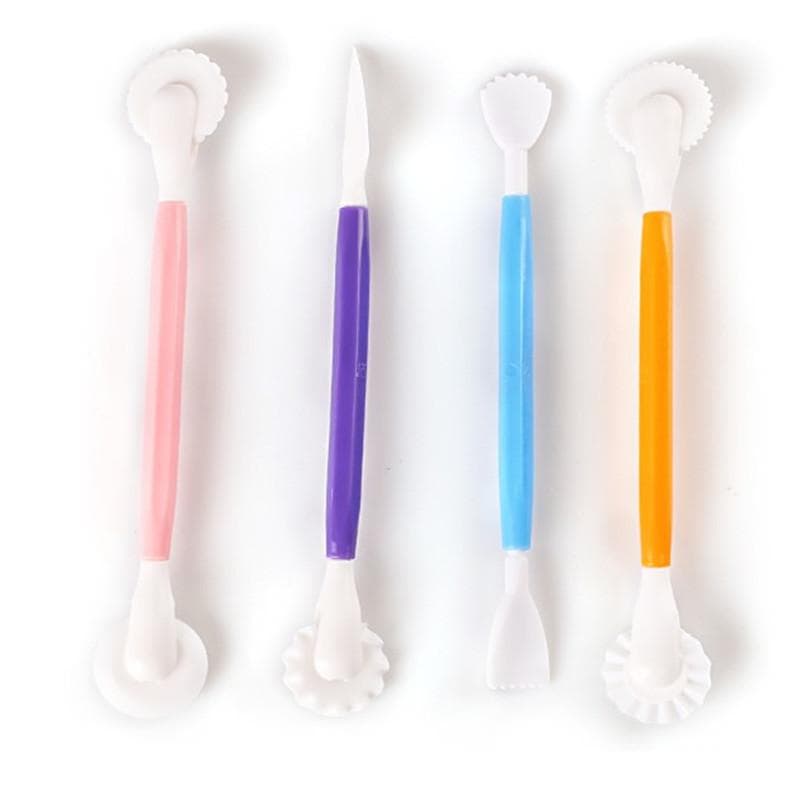 NEW 4pcs Fondant Cake Decorating Modelling Tools Flower Decoration Pen Pastry Carving Cutter Baking Craft Sugar Mold