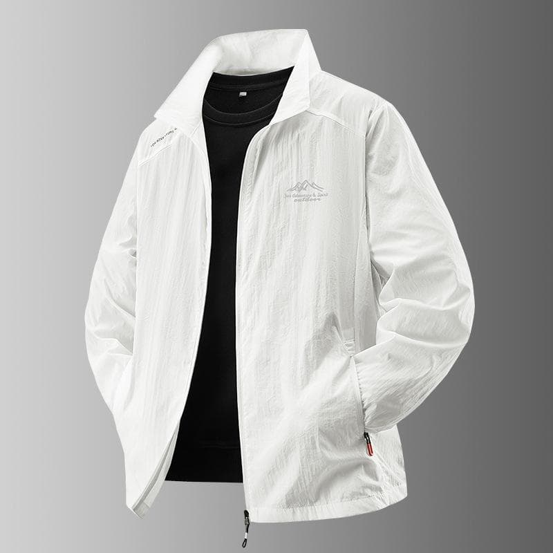 Men's Summer Sun Protection Jacket Ultra-Light Thin Skin-Friendly Breathable UV Proof Fishing Ice Silk Sunscreen Coat 2XL