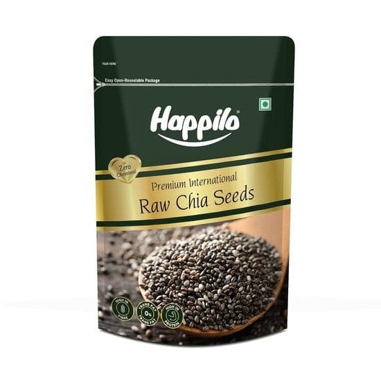 Happilo Raw Chia Seeds Unroasted For Eating With Omega 3 and Fiber For Weight control Management - 250 Gram| Seeds For Eating During Summer