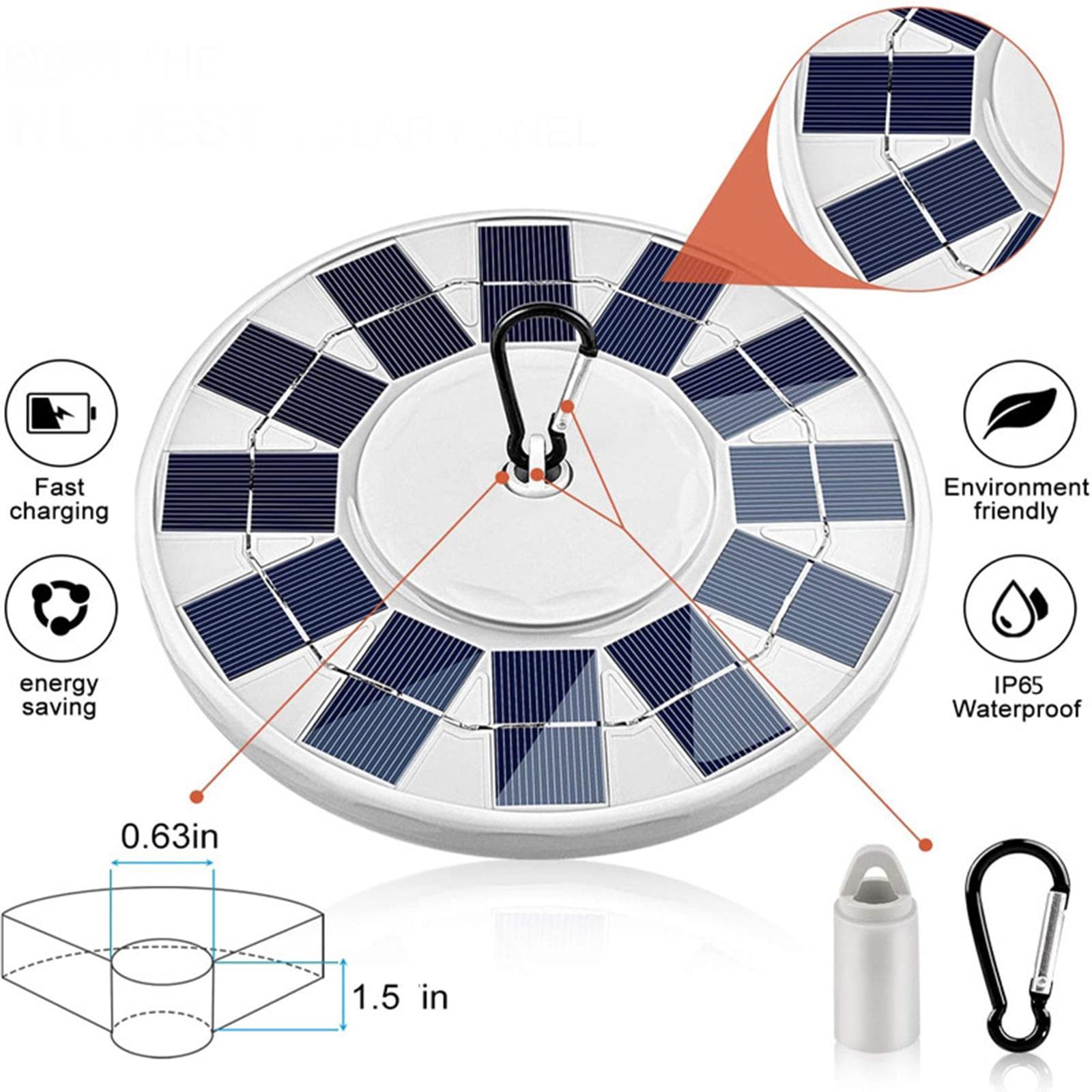 Solar Flagpole Lights 128LED Outdoor Camping Lights white