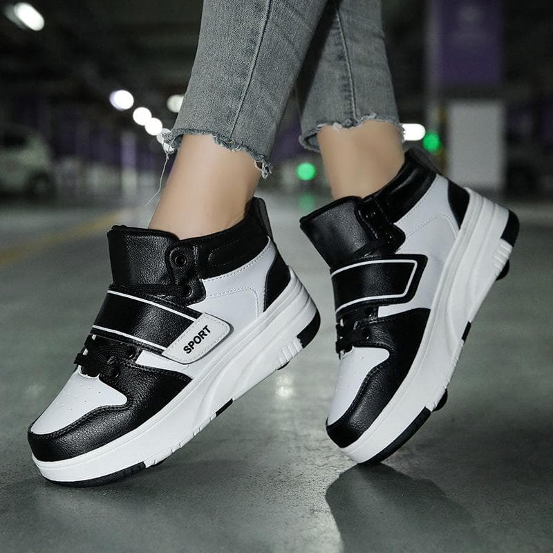 Runaway Shoes Four-wheeled Adult Schoolgirl Pulley Shoes Removable Children with Wheels Shoes 34