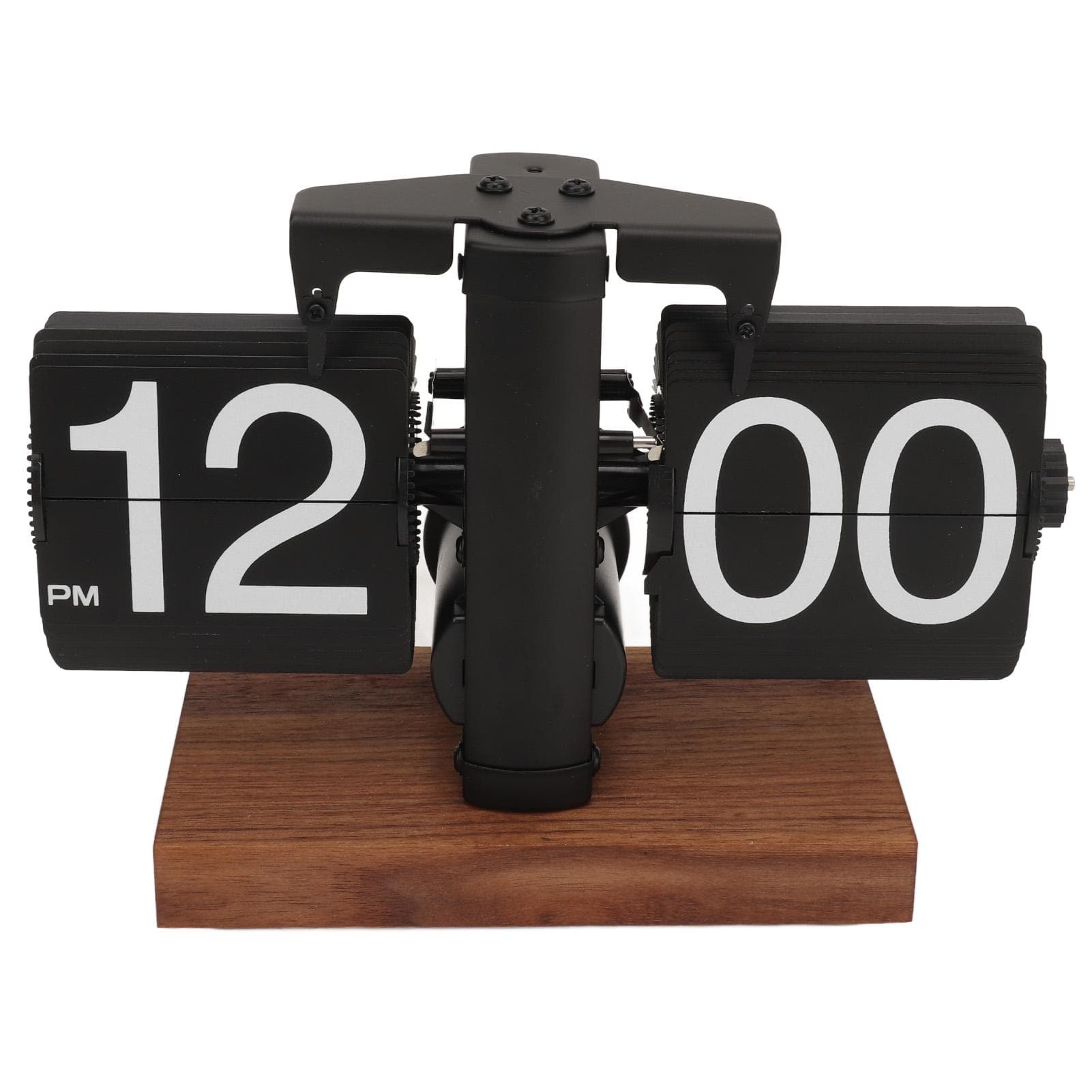 Digital Flip Down Clock Retro Automatic Turning Battery Operated Mechanical Clock for Home Room white
