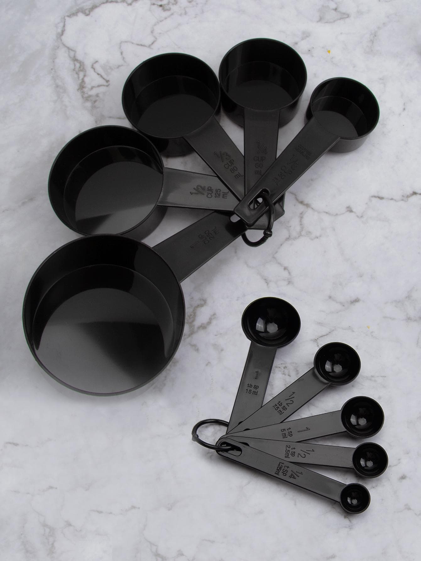 10pcs Black Measuring Spoon Set one-size black