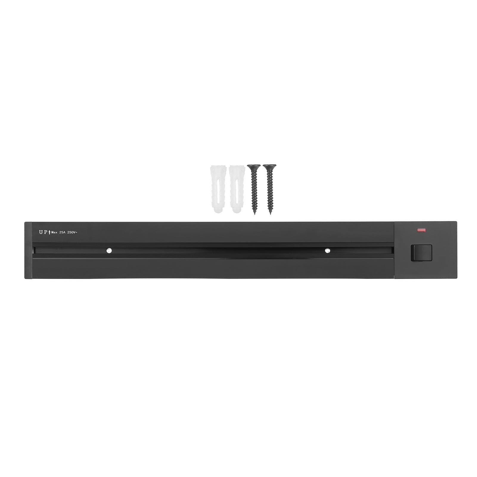 Electrical Outlet Track Wall Concealed Power Outlet Track 60cm Aluminum Alloy Kitchen Sockets Track black