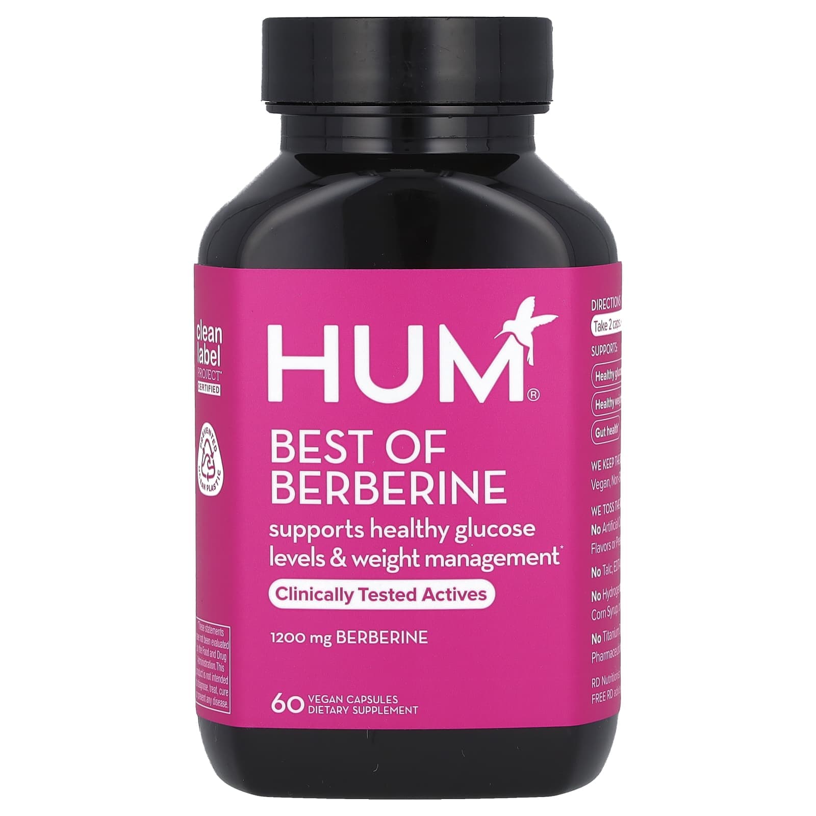 HUM Nutrition, Best of Berberine, 1,200 mg, 60 Veggie Capsules (600 mg per capsule)
