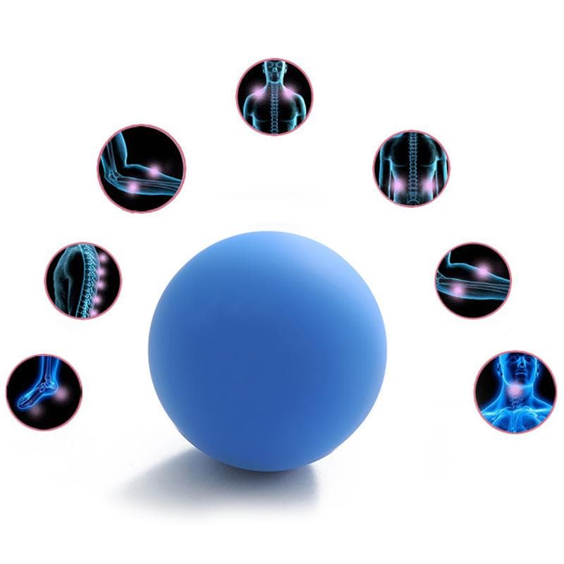 Massage Ball Yoga Fascia Rubber Round Ball Foot Massager for Muscle Relaxer All Age Blue blue