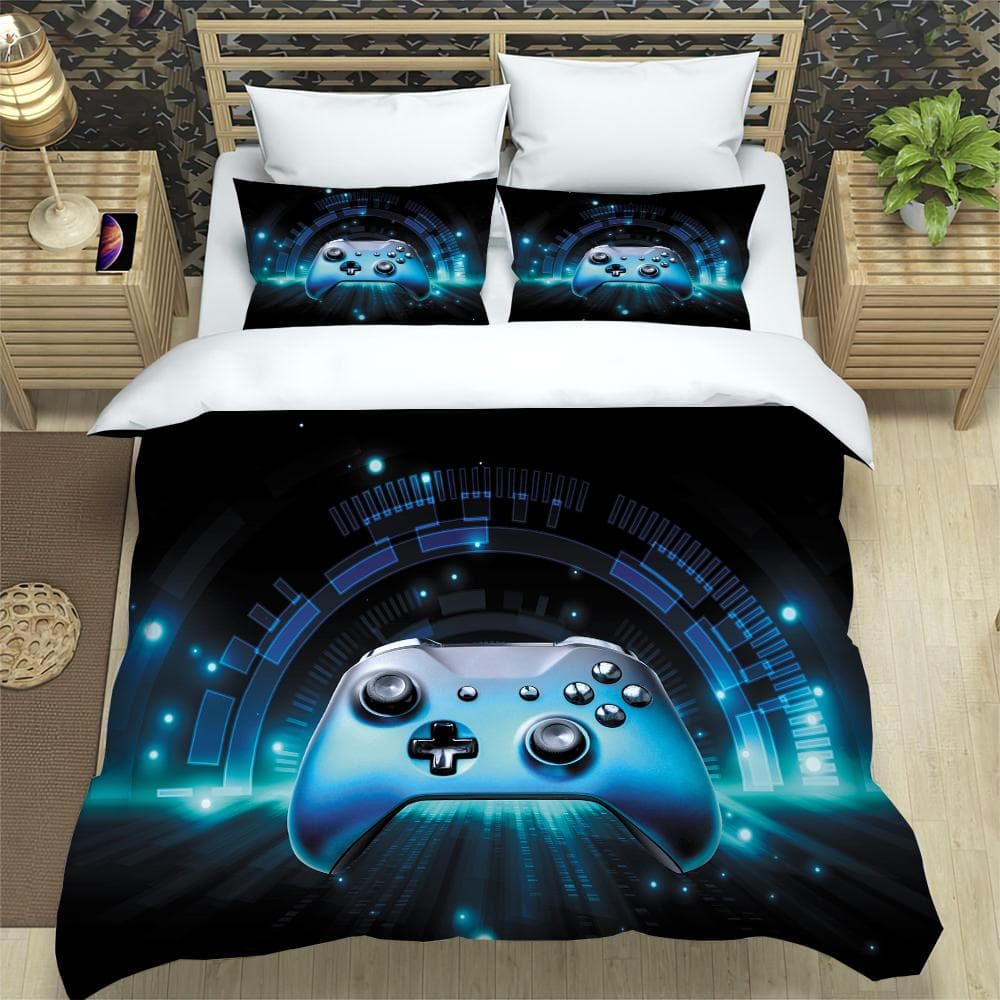 White Black Stick Figure Game Comics Duvet Cover Bed Bedding Set Home Quilt Cover Pillowcases Bedroom Bedding Set No Sheet EU single(135x200cm)