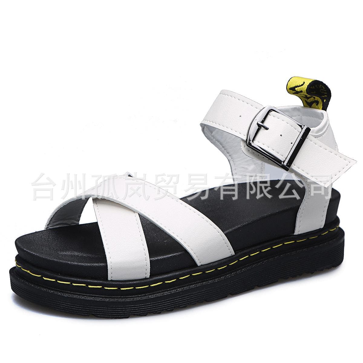 Summer Large Size Thick-soled Muffin Flat-soled Roman Sandals 41 white