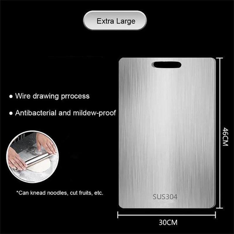 Stainless Steel Panel and Chopping Board Kitchen Household Thickened Double Sided Cutting Board Block Kneading Dough Board 46x30cm