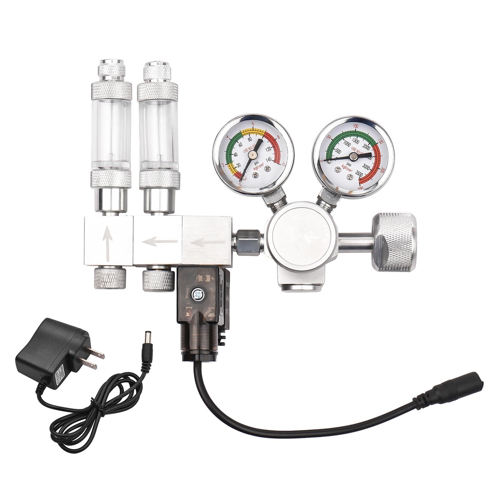 Dual Stage Aquarium CO2 Regulator Accessory Bubble Counter US Plug CGA320 Interface multicolour