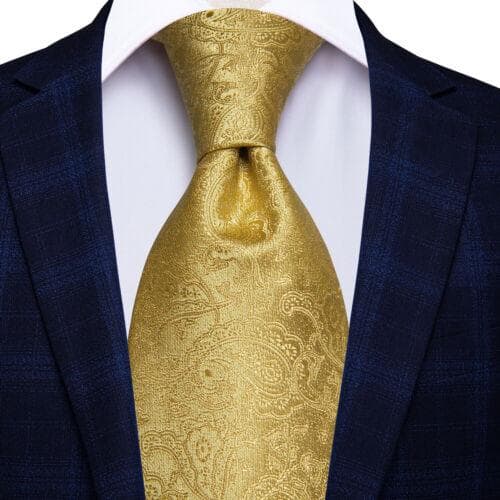 Mens Tie Classic Silk Necktie Pocket Square Cufflinks Set Paisley Floral Wedding N-3053