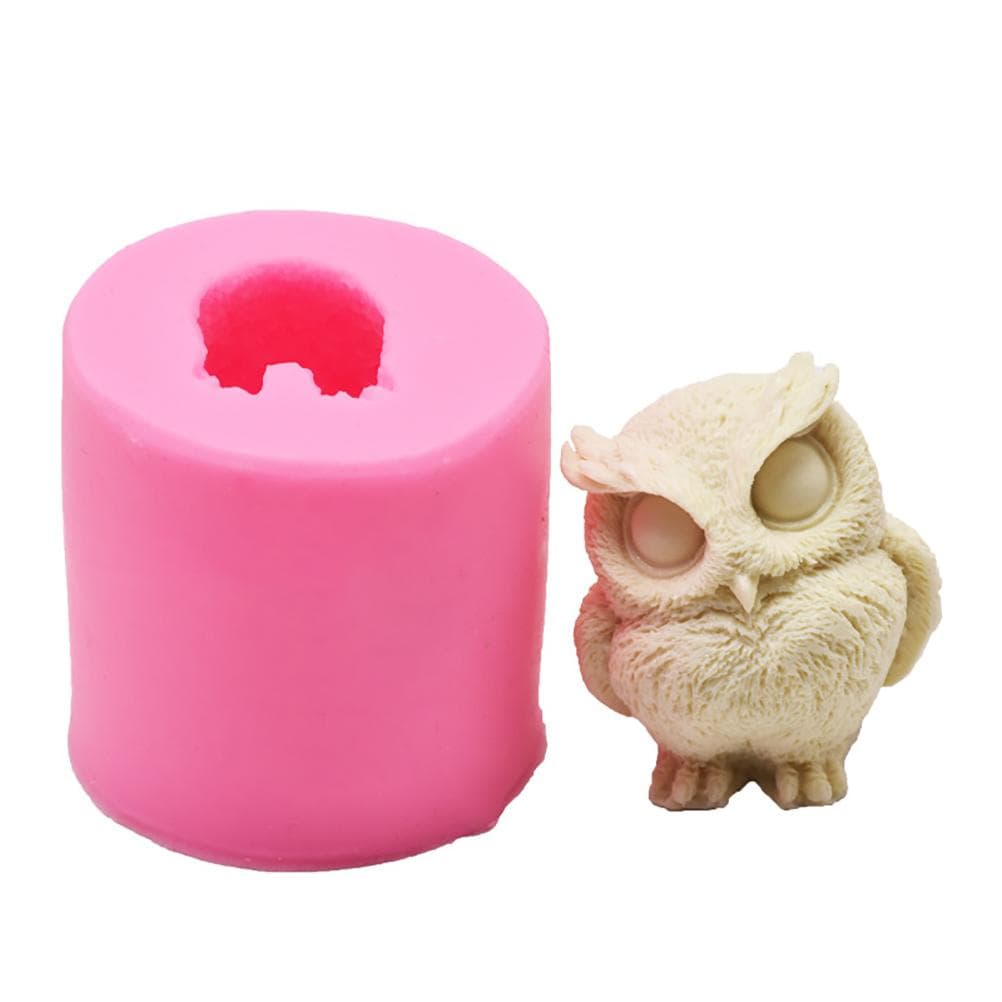 3D Owl Candle Mold Fondant Silicone Mold Reusable Safety Mold for Cake Decorating Chocolate Fondant