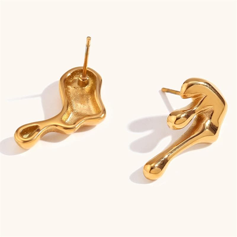 Silver Color Asymmetrical Water Drop Earrings for Women