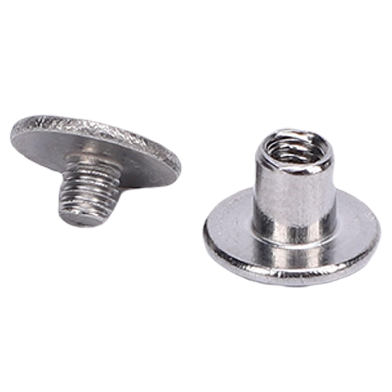 100 Sets Rivet and Screw M3 Stainless Steel Flat Round Head Rivet Fastener Set for Leather Crafts