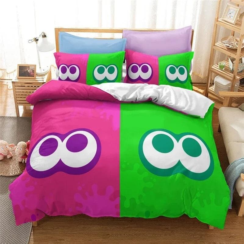3D Printed Game Splatoons Bedding Set Duvet Cover Bedroom Comforter Single Twin King Size Quilt Cover Home Textile 70x133cm 2pcs