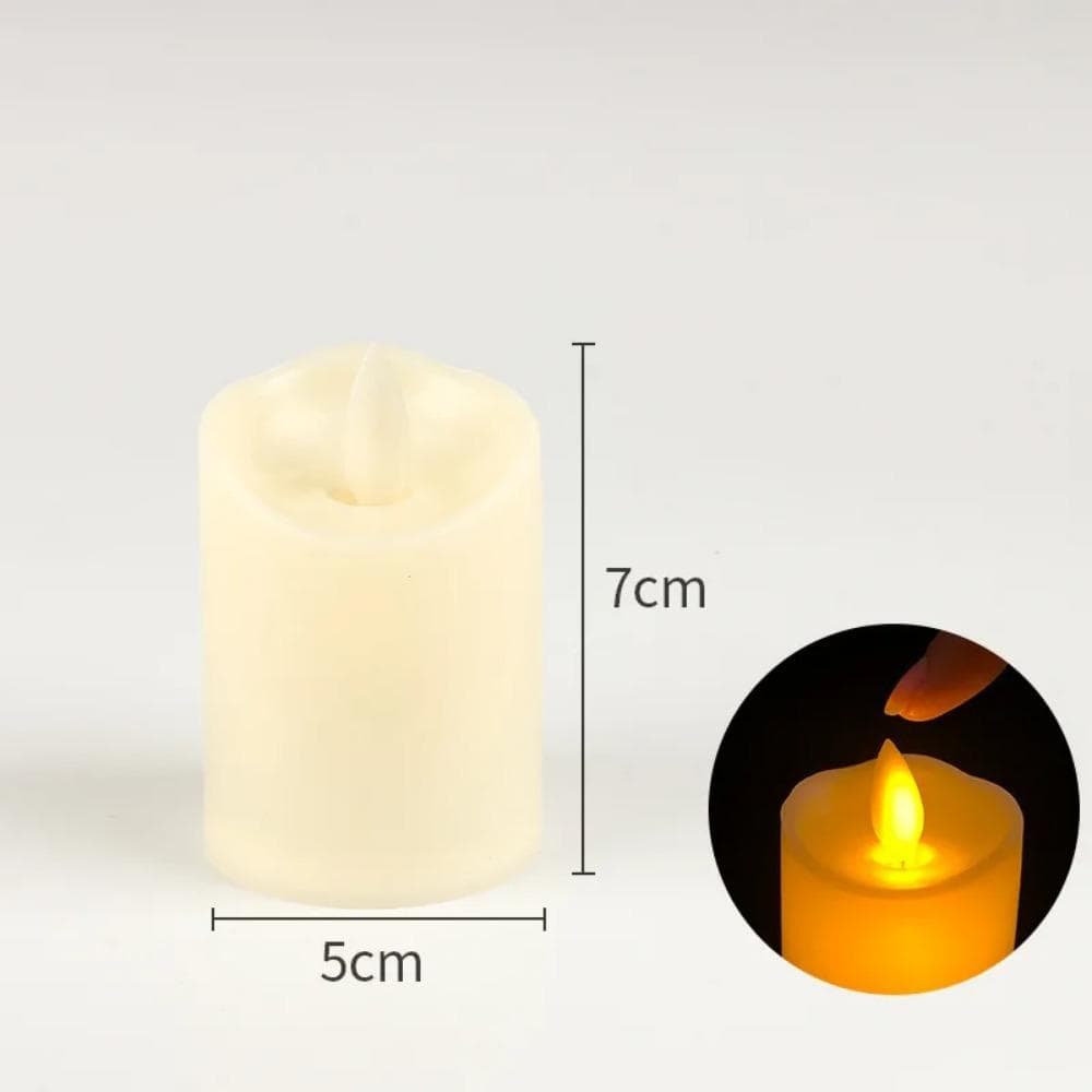 Flameless Votive Candles Battery Operated LED Tea Lights Electric Fake Candle with Moving Wick Wedding Party Decor Candles Lamps 5X7CM