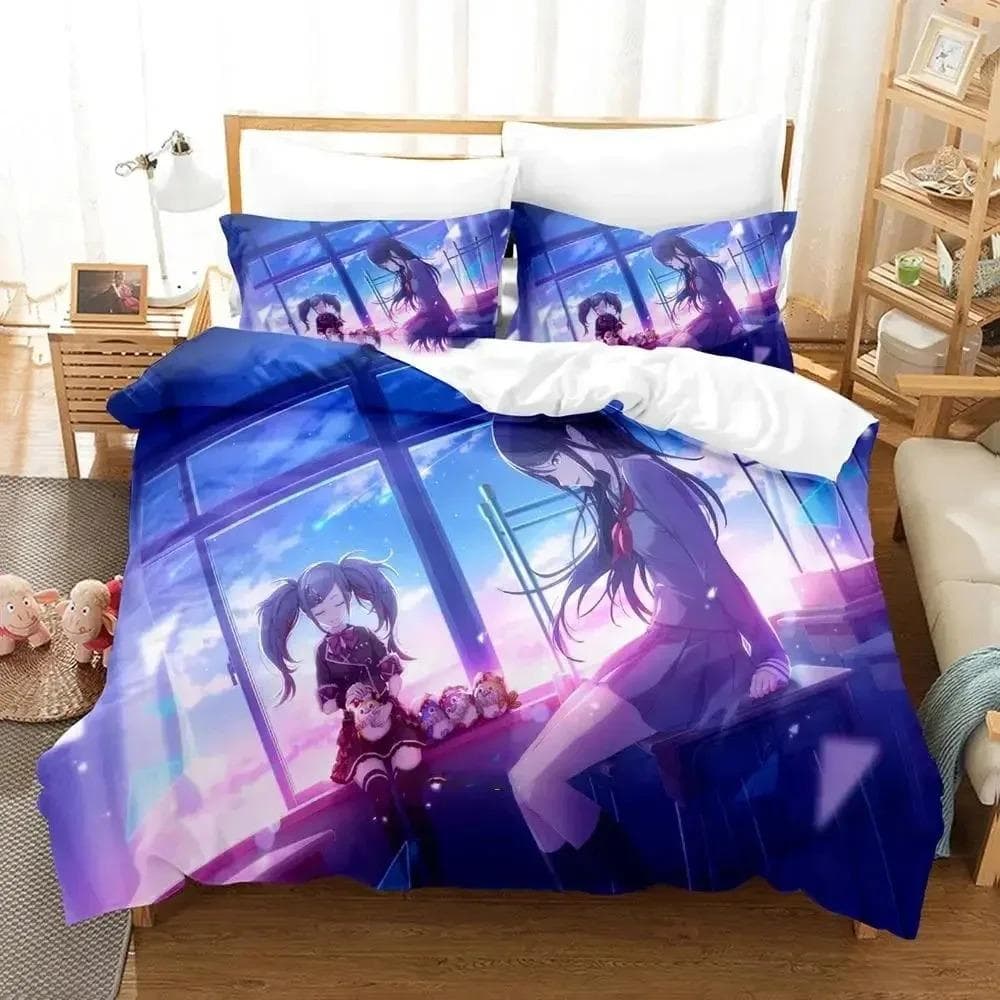 Anime Hoshino Ichika Project SEKAI Bedding Set Duvet Cover Bed Set Quilt Cover Pillowcase Comforter king Queen Size Boys Adult 70x133cm 2pcs