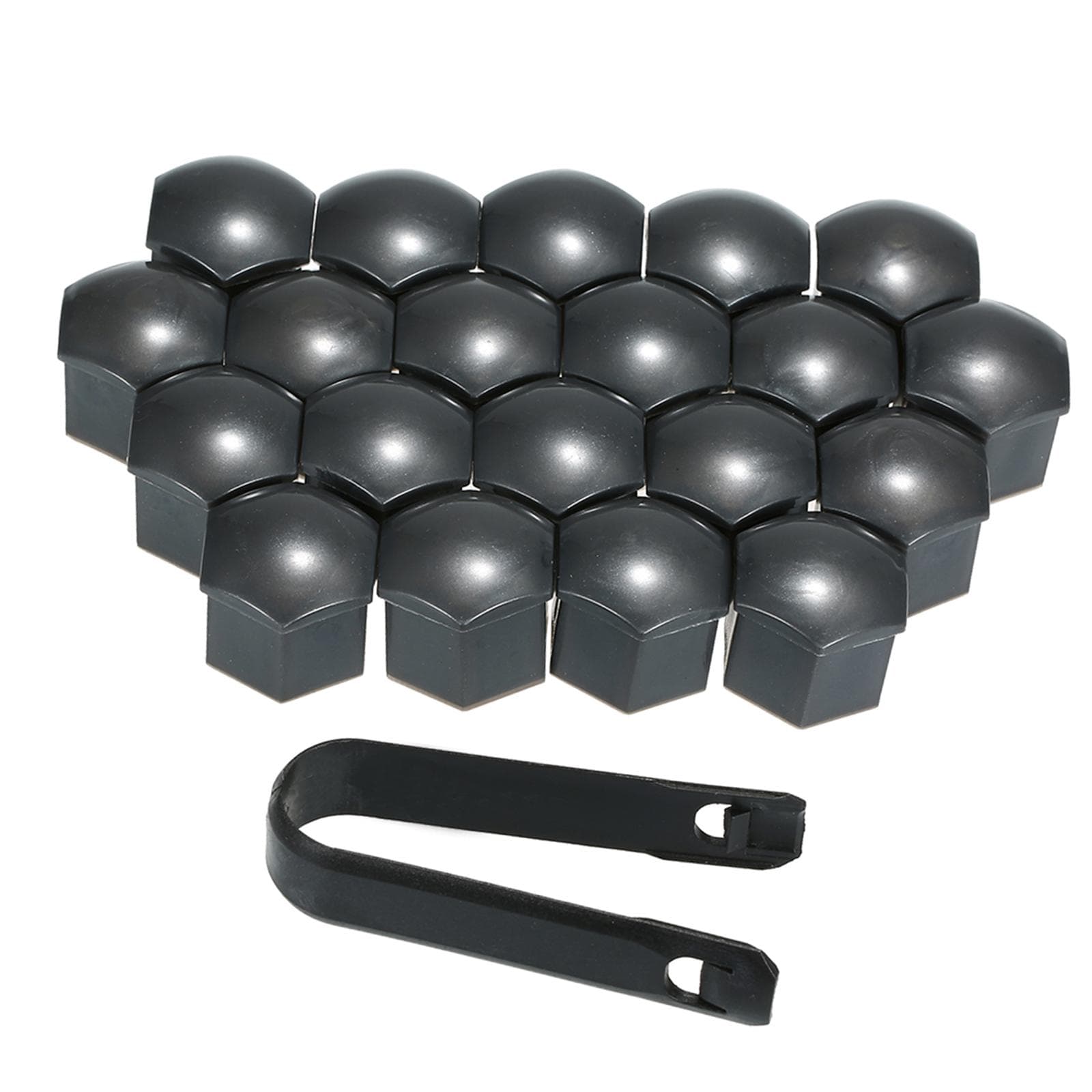 20pcs Universal 19mm Wheel Nut Covers Lug Nut Caps Screw Protector GY grey