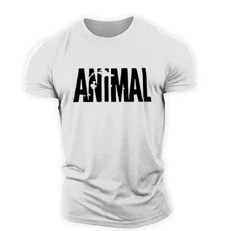 Animal Letter Minimalist Style Fashion Men's T-shirts Short Sleeve O-Neck Sportswear Oversized Gym Tops Street Men Women T Shirt L