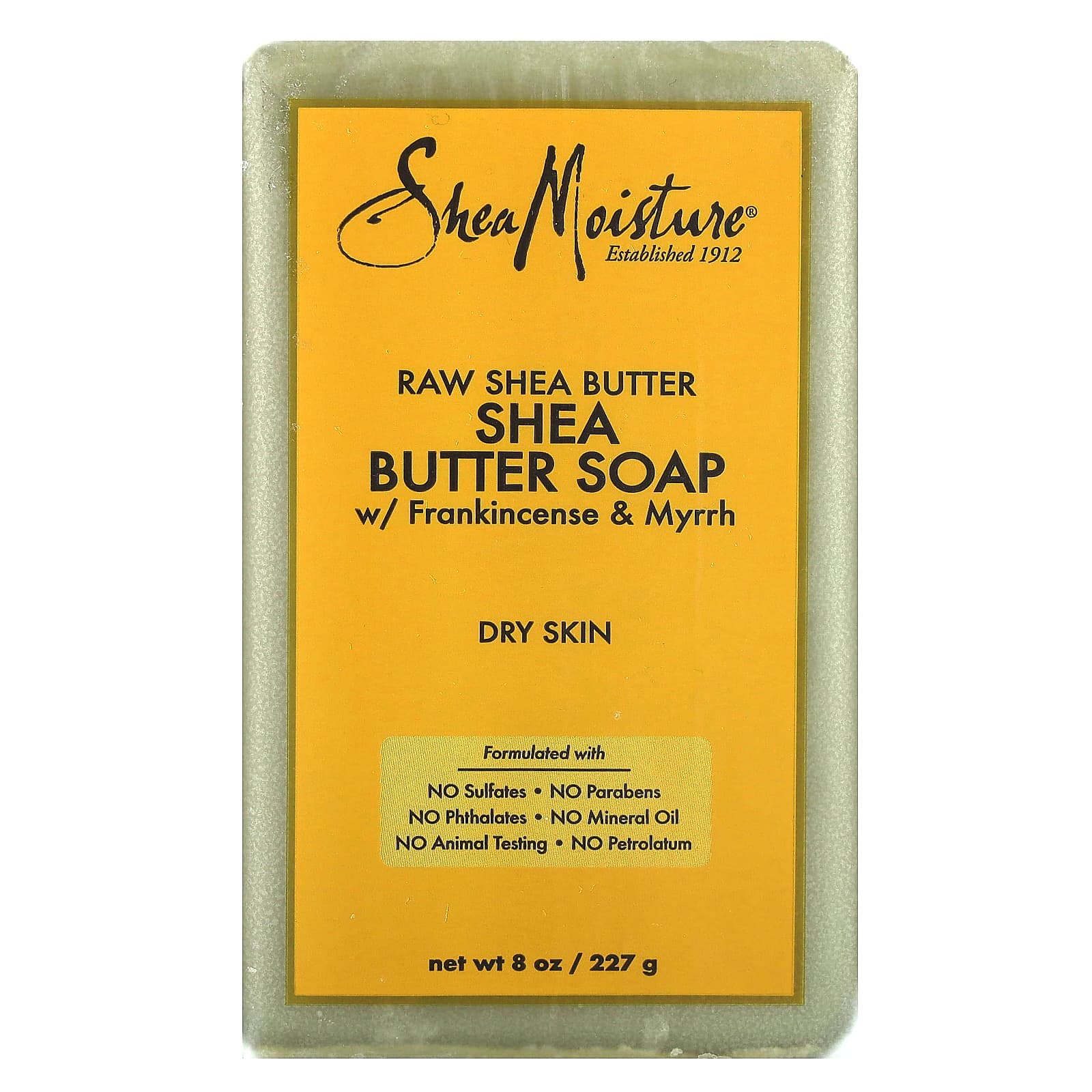 SheaMoisture, Raw Shea Butter Bar Soap, Frankincense and Myrrh, 8 oz (227 g)