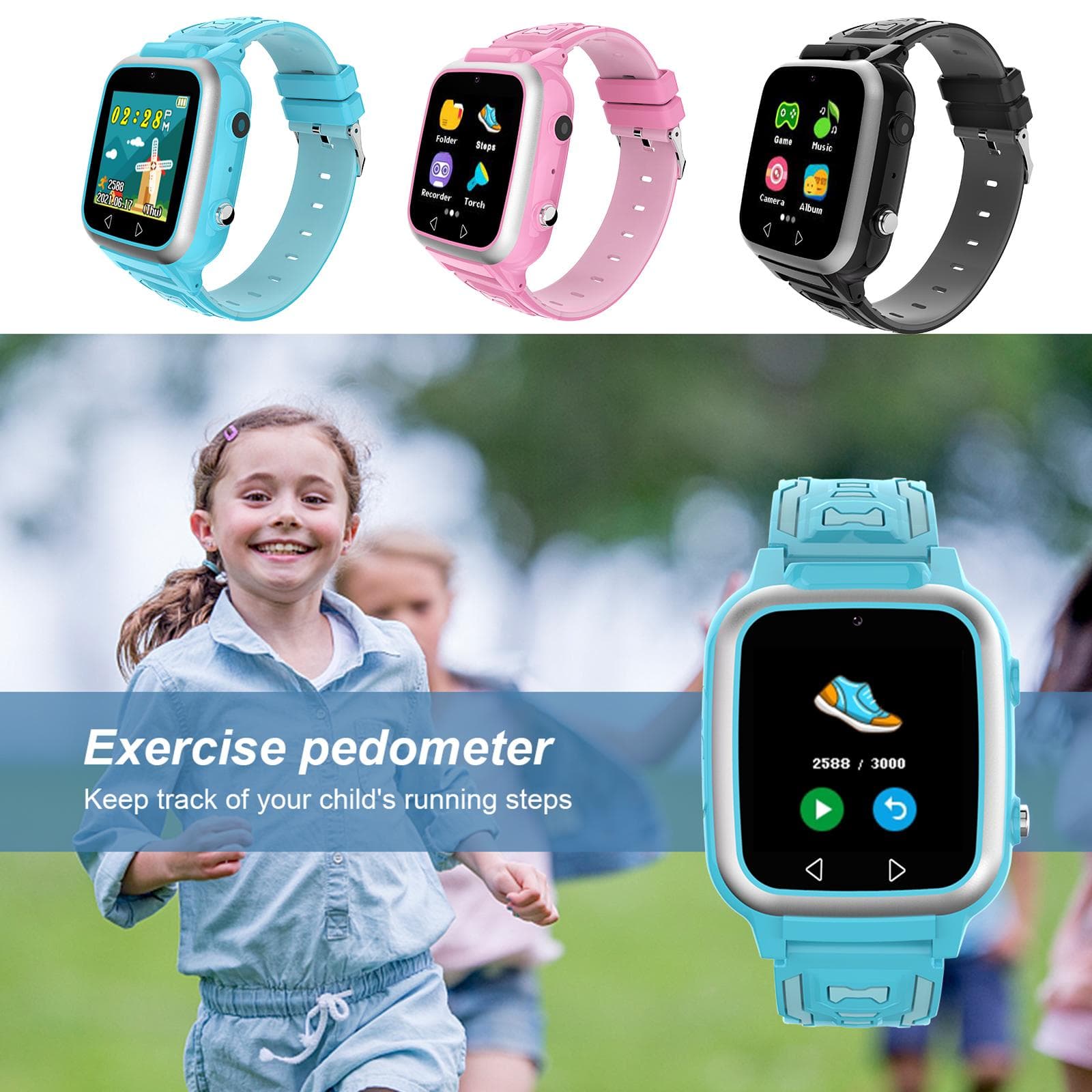 Mini Musical Multifunctional Calling Dual Cameras Flashlight Silicone Mini Intelligent Watch