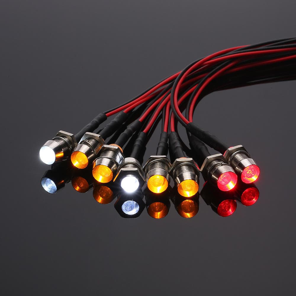 Kit De 8 LEDs 2 Blanc 2 Rouge 4 Jaune Pour 1/10 1/8 Traxxas Redcat RC Car ! multicolour