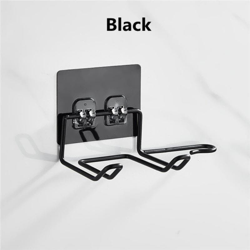 Hair Dryer Holder Rack Barber Salon Styling Storage Straighteners Organizer Hairdryer Stainless Steel Stand Bracket Wall Mounted black