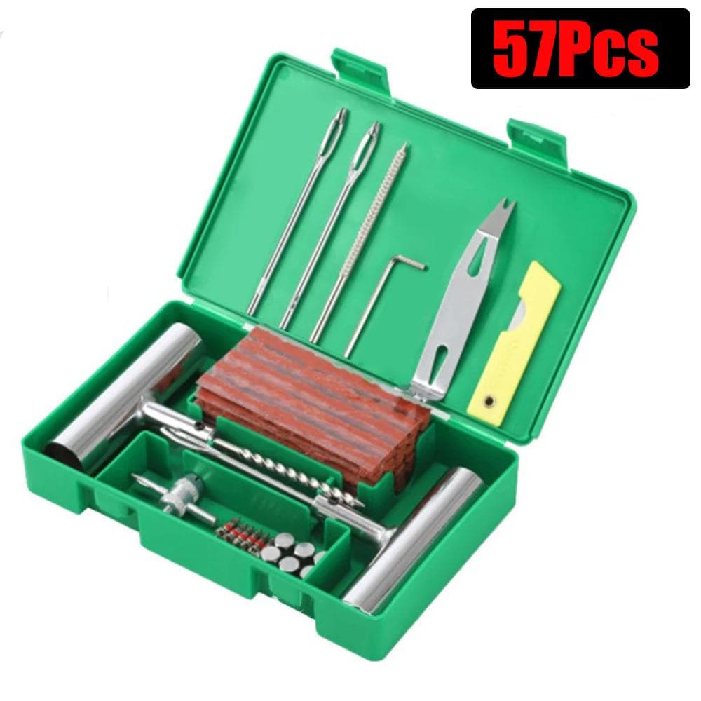 33/57pcs Auto Tire Repair Set Puncture Repair Tools Car Van Motorcycle Bike Emergency Heavy Duty Tubeless Tire Repair Rivet Set