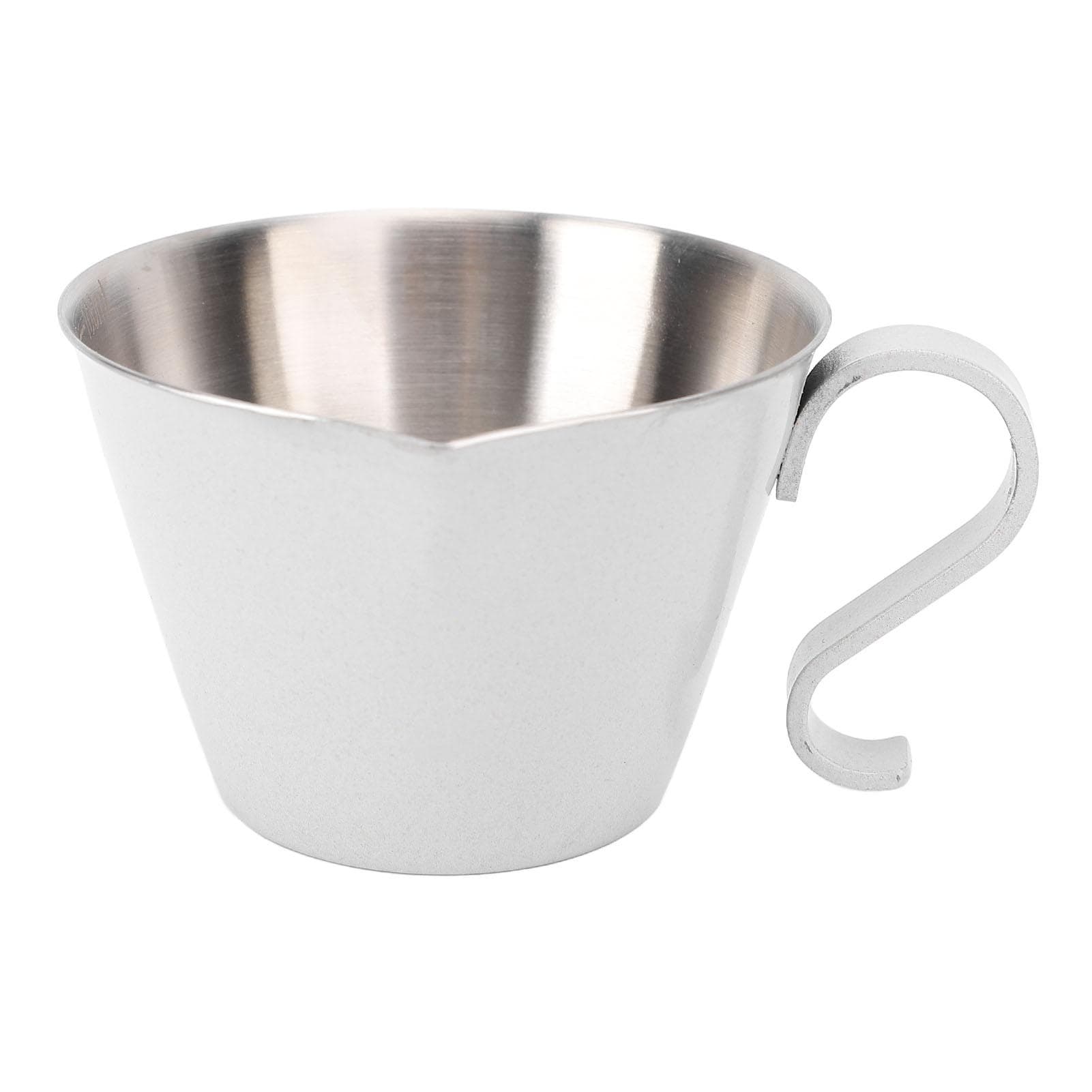 Stainless Steel Coffee Measuring Cup Double Scale V Shaped Spout 100ML Milk Frothing Pitcher Cup L(for 6.5-9kg)