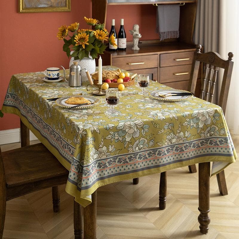 Rectangular Minimalist Retro Tablecloth Rural Style Tablecover for Household Living Room HighEnd Printing Dining Table Cloth 140x140cm
