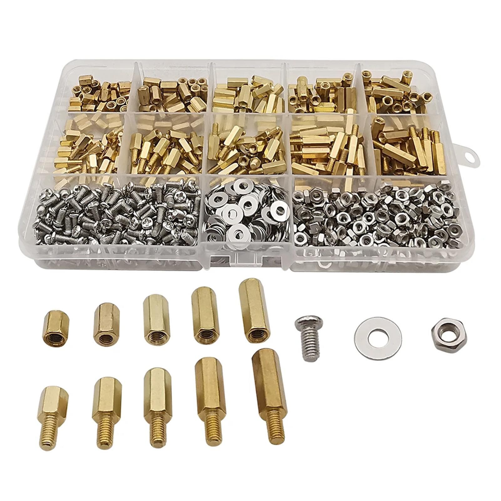 910Pcsset M3 Male Female Hex Brass Standoff Spacer Kit with Screw Nut and Washer pcb motherboard 910 Pcs