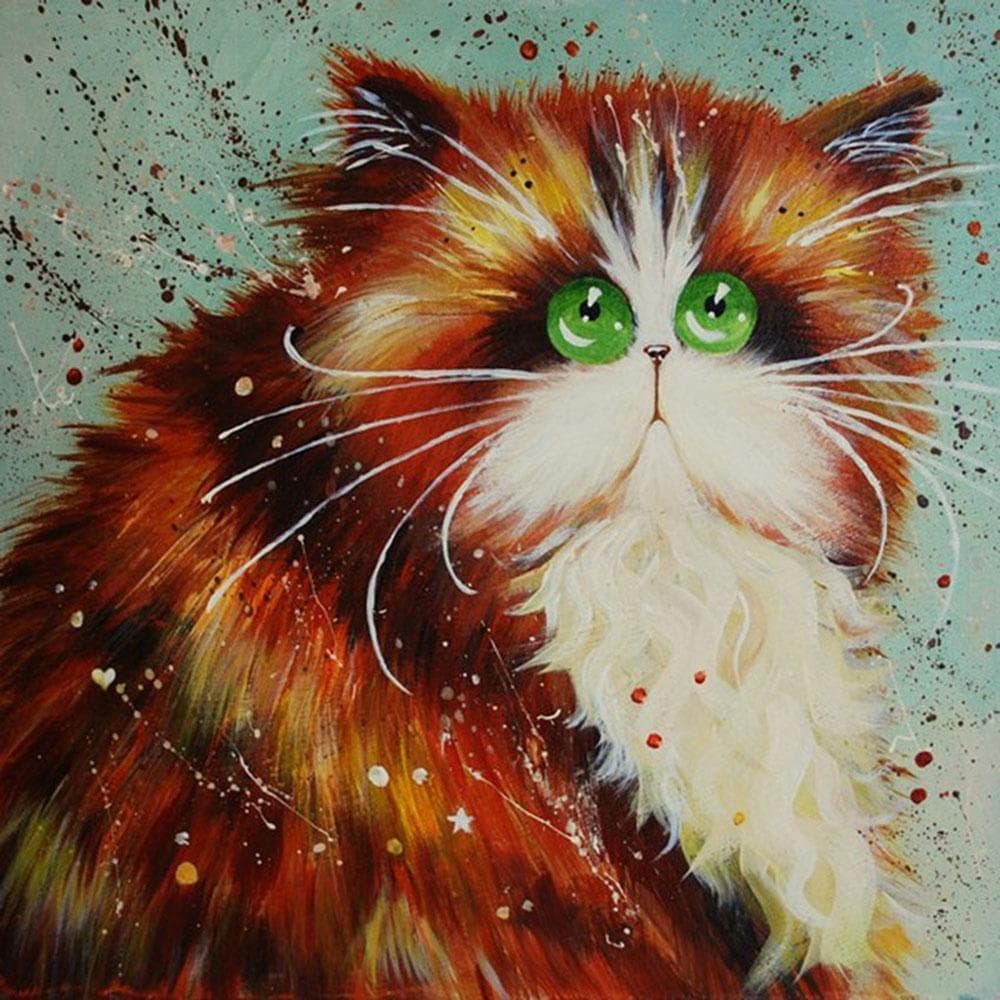 Cross Stitch Kit DIY Diamond Embroidery marvelous cat Full Round Diamond Painting Mosaic Home Decor 30X30CM