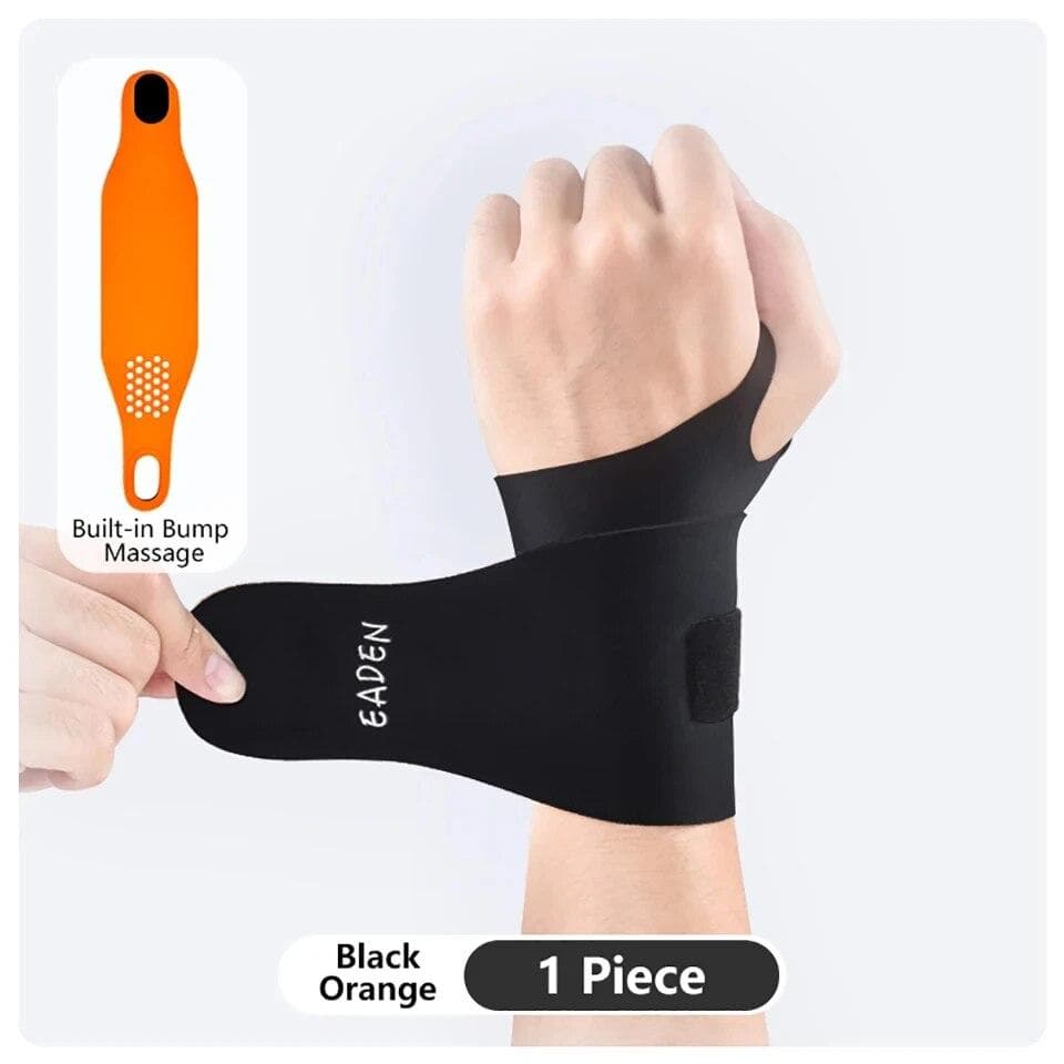 1Pcs Adjustable Thin Compression Wrist Guard Wrist Brace Wrist Exercise Safety Support For Fitness Sports black