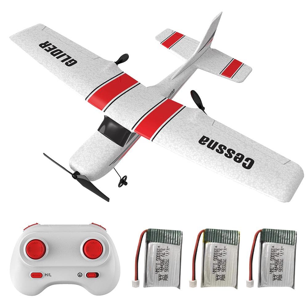 Z53 RC Plane 2.4GHz Imported Gyroscope EPP Remote Control Aircraft RC Glider Plane Toy Airplane RC 3 battery red