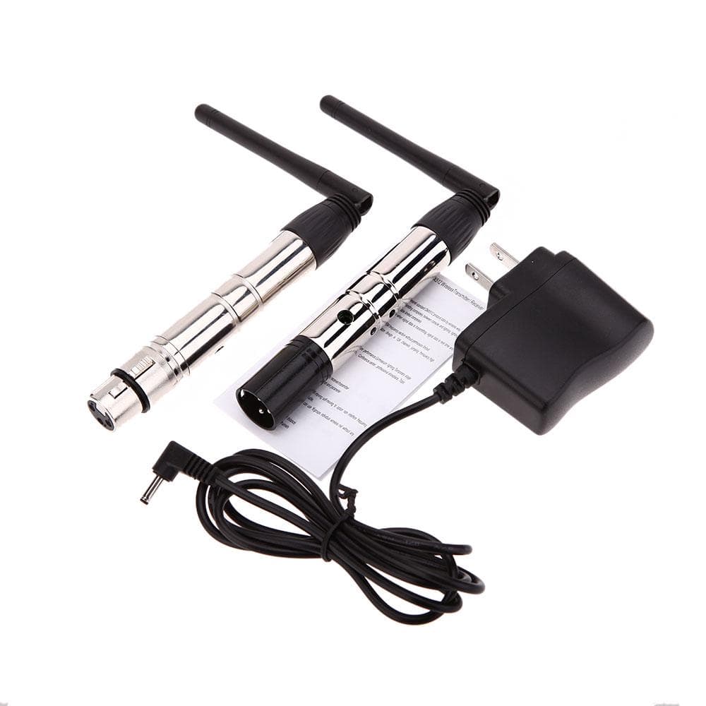 Lixada 2.4G ISM DMX512 Wireless Male & Female 2 in 1 XLR Receiver & Transmitter LED Lighting for US Plug