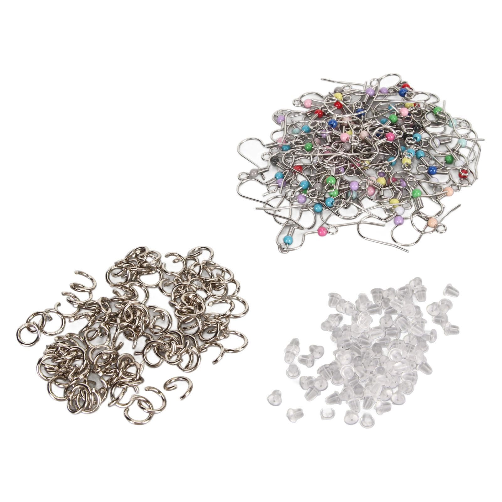 300pcs Earring Hooks Kit Stainless Steel Mixed Colors Earring Hooks Set with Jump Rings Earring