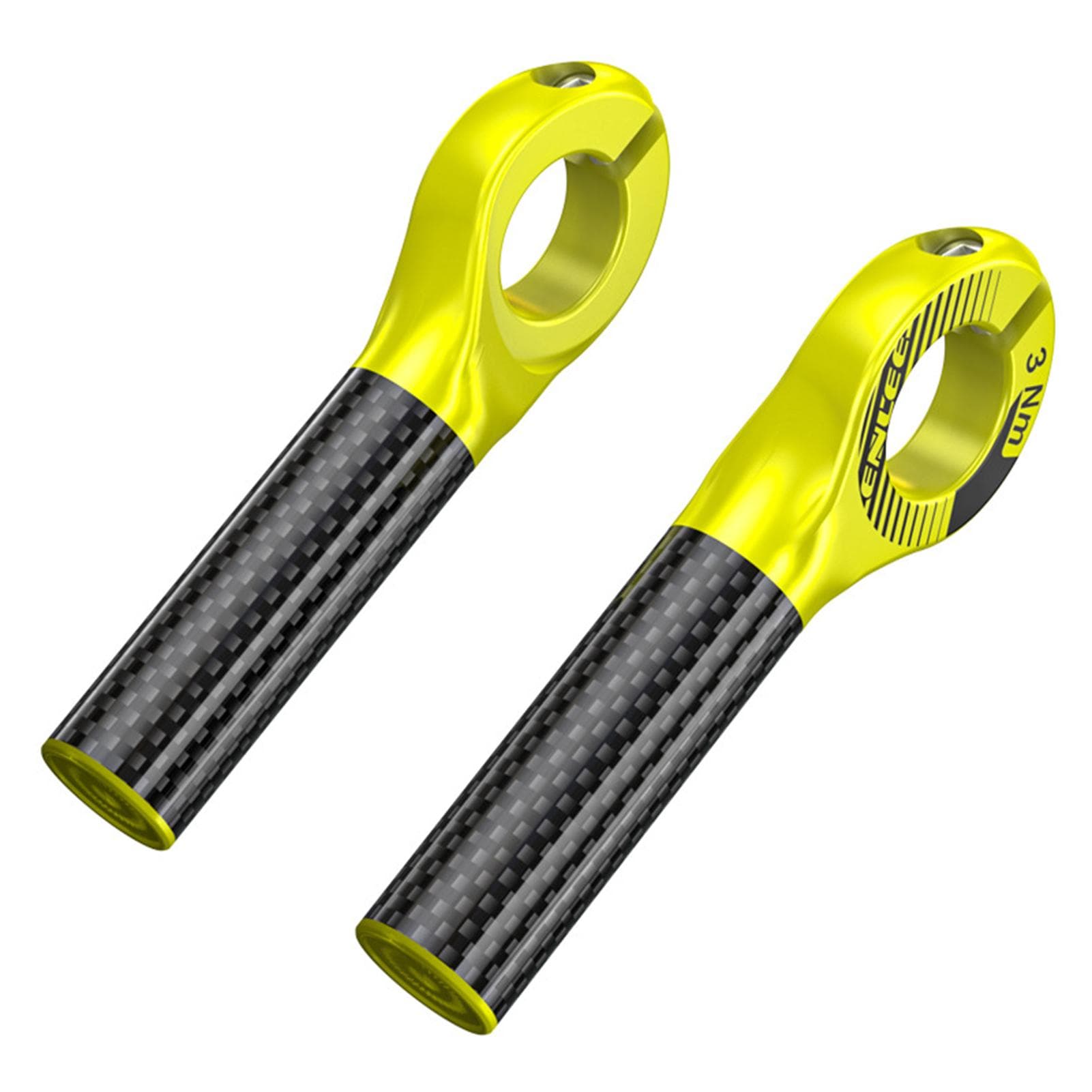 Carbon Fiber Bicycle Handlebar Ends Mountain Bike Handlebar Grip Bike Vice Handlebar yellow