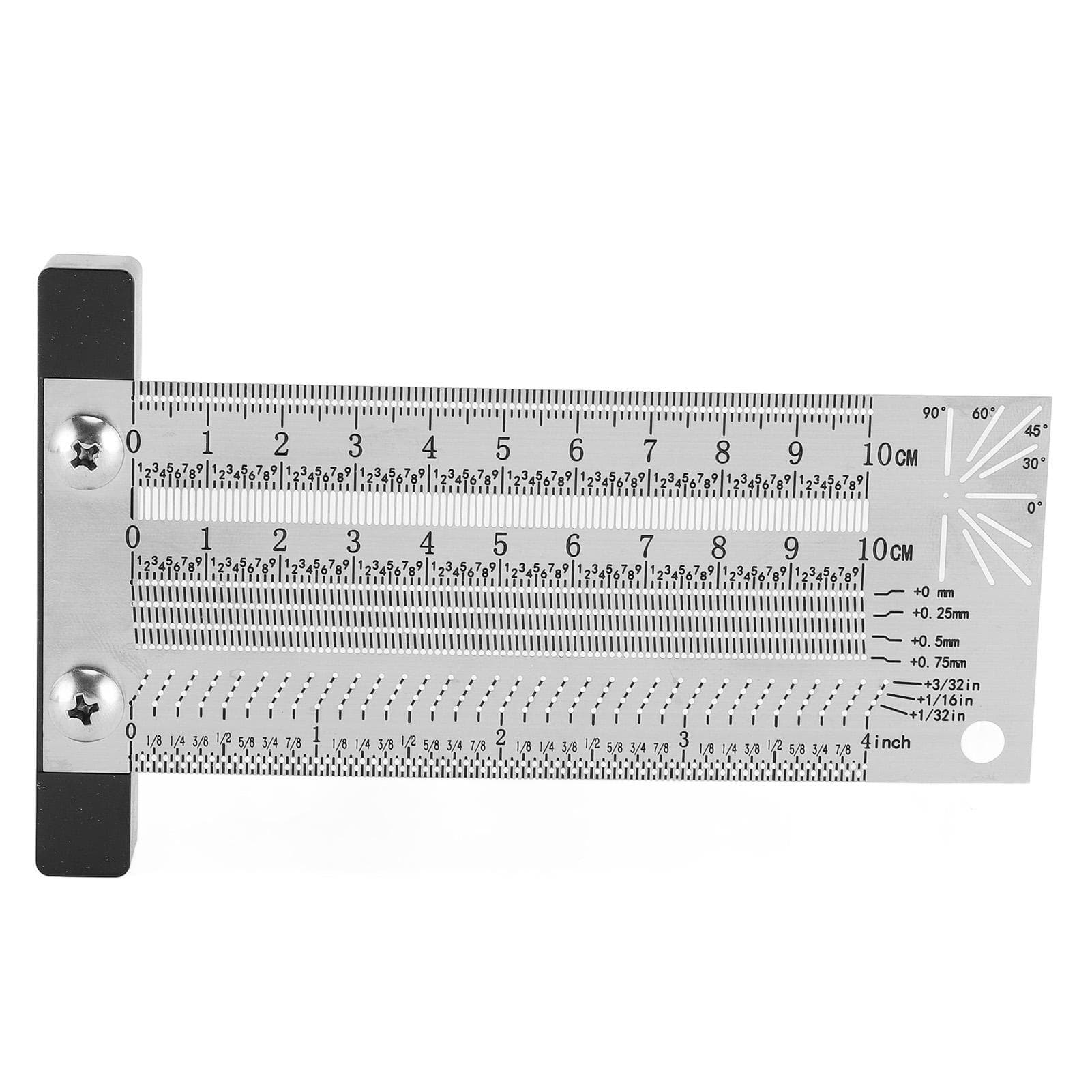 4 Inch 100mm T Square 0.25mm 132in High Accuracy Stainless Steel Marking Scriber for Woodworking