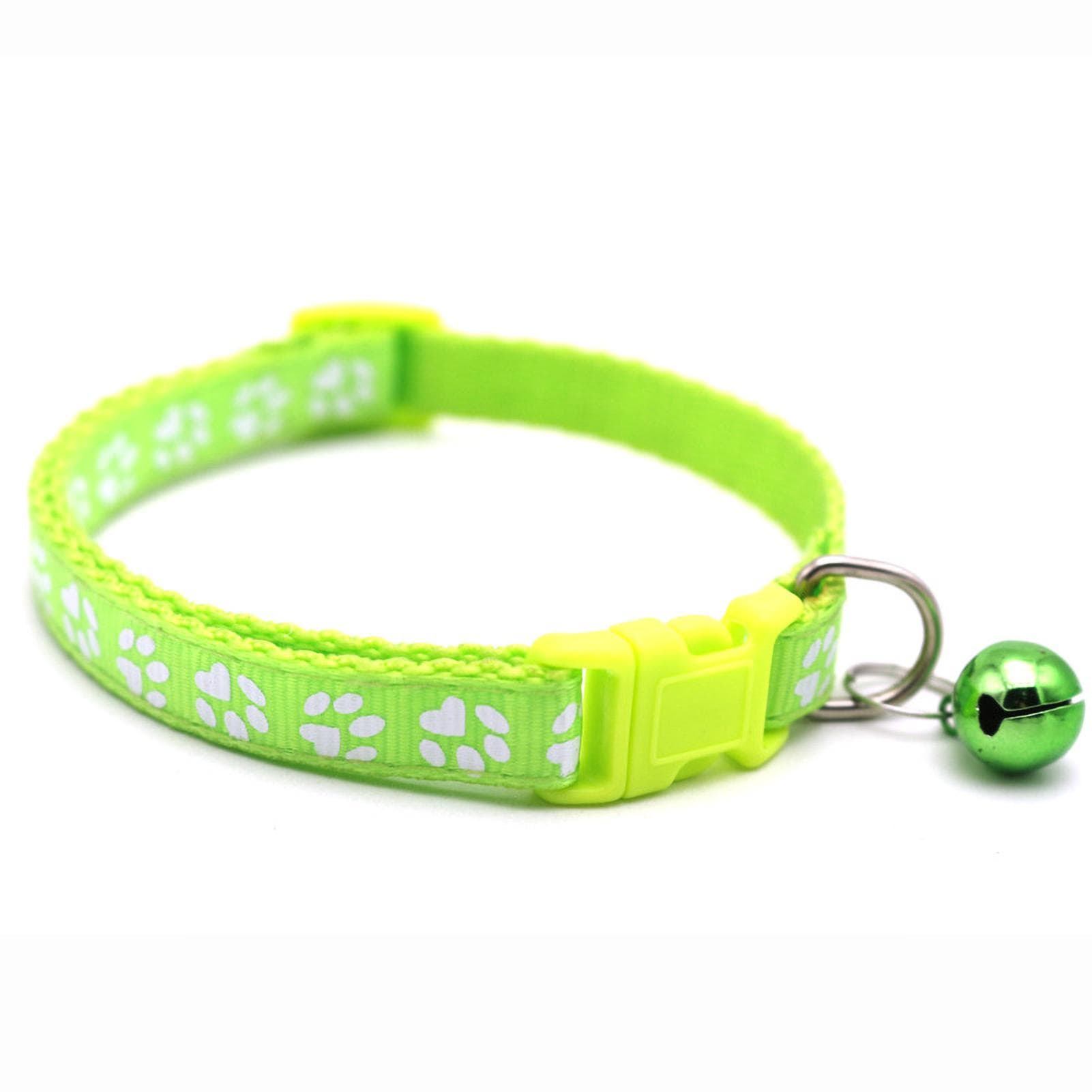 Pet Collar Cute Reflective Adjustable Safety Buckle Comfortable Dog Cat Collar with BellPurple