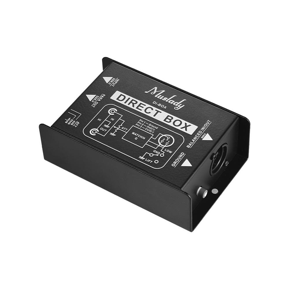 Muslady Professional Single Channel Passive DI-Box Direct Injection Audio Box Balanced & Unbalance