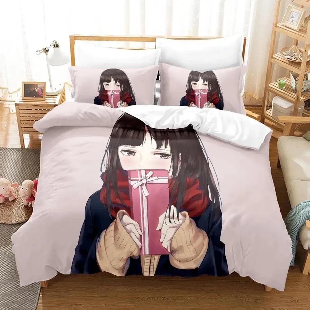 Girls Anime SHY Bedding Set Duvet Cover Bed Set Quilt Cover Pillowcase Comforter king Queen Size Boys Adult Bedding Set 70x133cm 2pcs