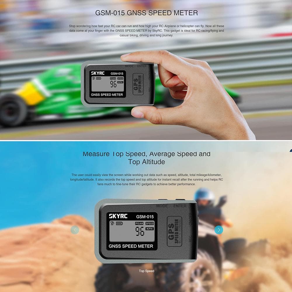 NEW SKYRC GSM-015 GNSS GPS Speed Meter for RC Car Drone Quadcopter Airplane grey
