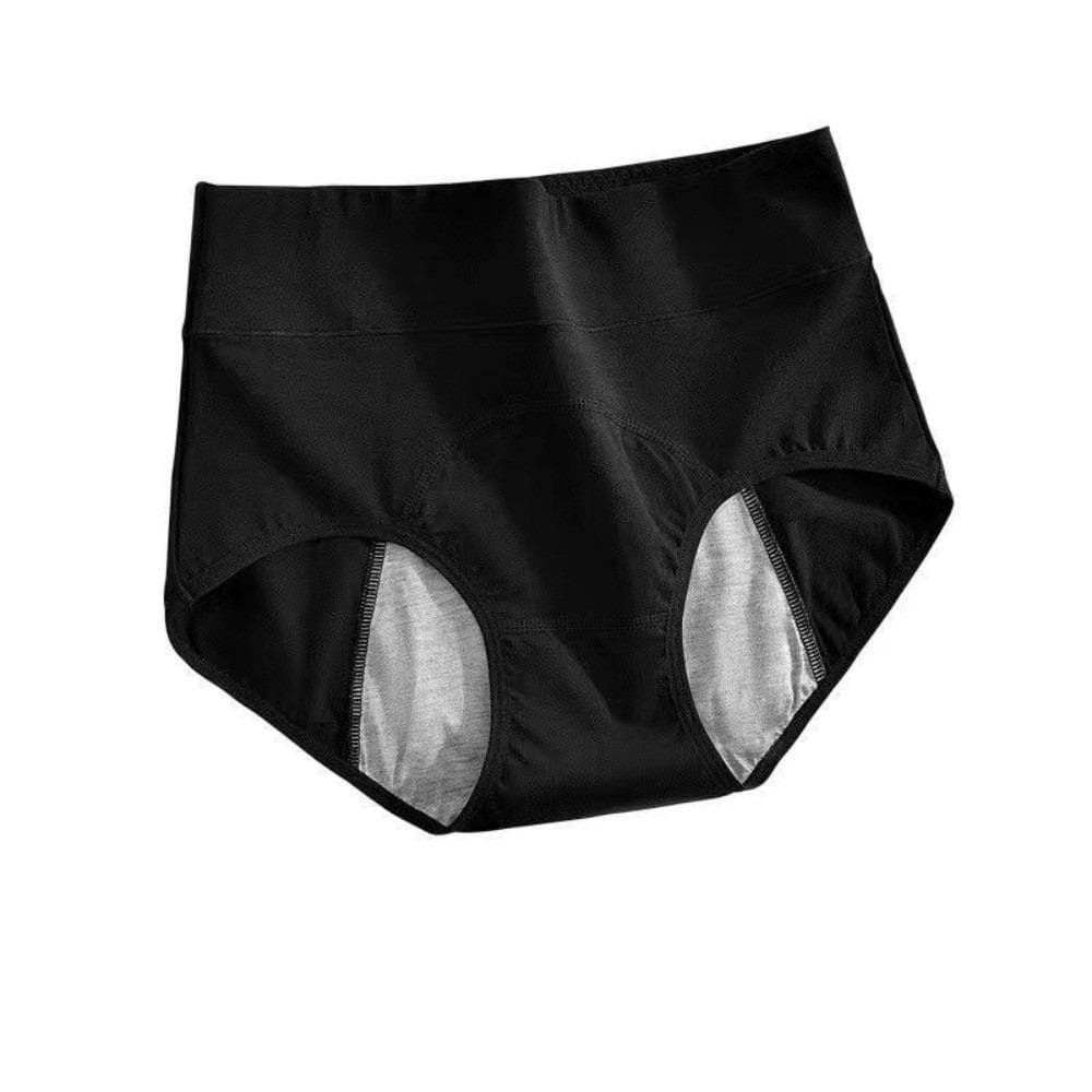 Leak Proof Period Pants High Waist Physiological Underwear Menstrual Briefs Overnight Protection L black