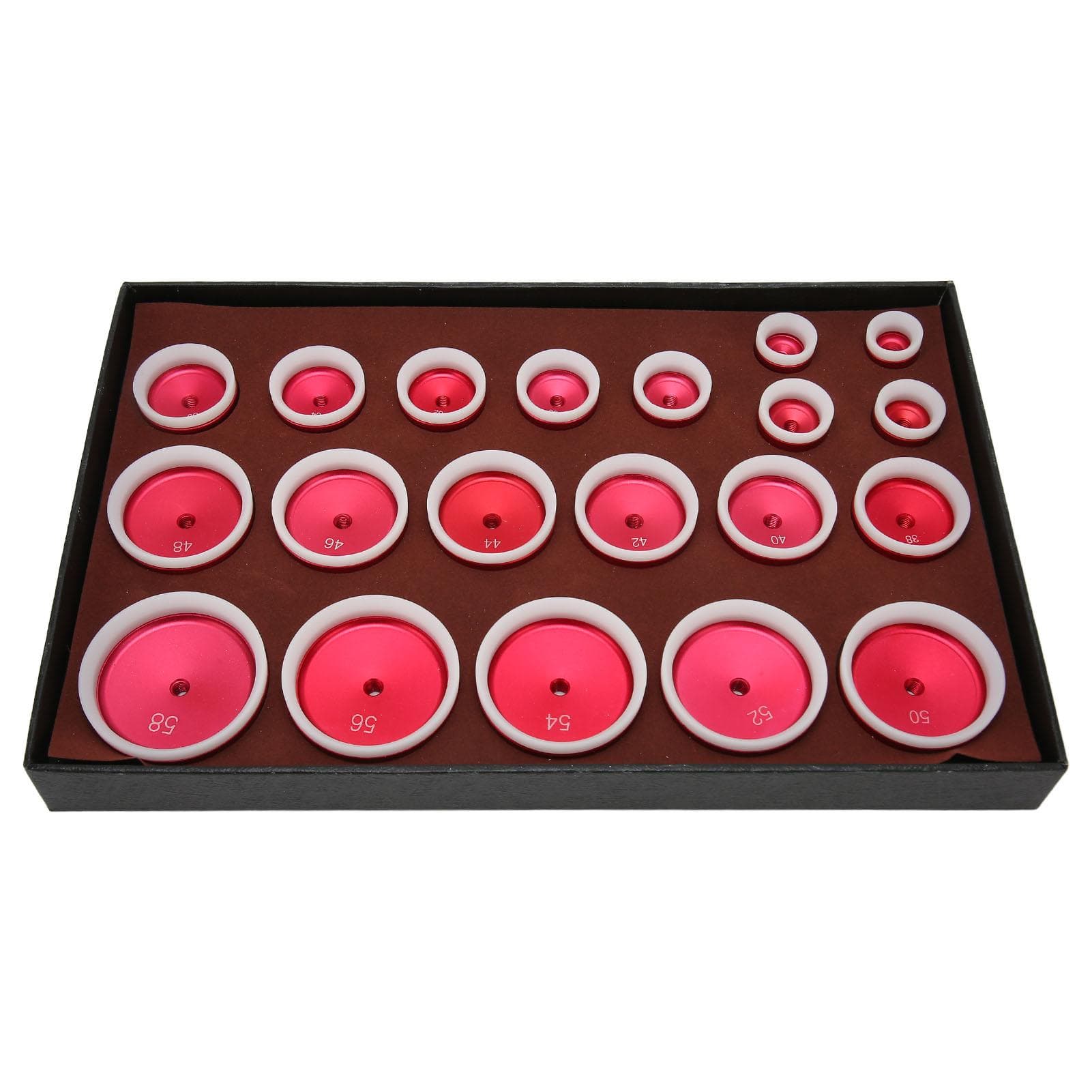 20PCS Watch Case Press Set Aluminum Alloy Bezel Inserts Watch Tool 20 mm to 58mm for Watch Repair