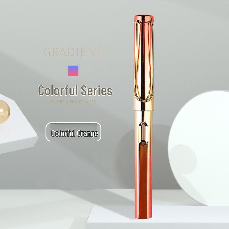 Colorful Student Fountain Pen with Replaceable Ink Capsule for Calligraphy and Correct Writing Posture +10 Black Ink Cartridges