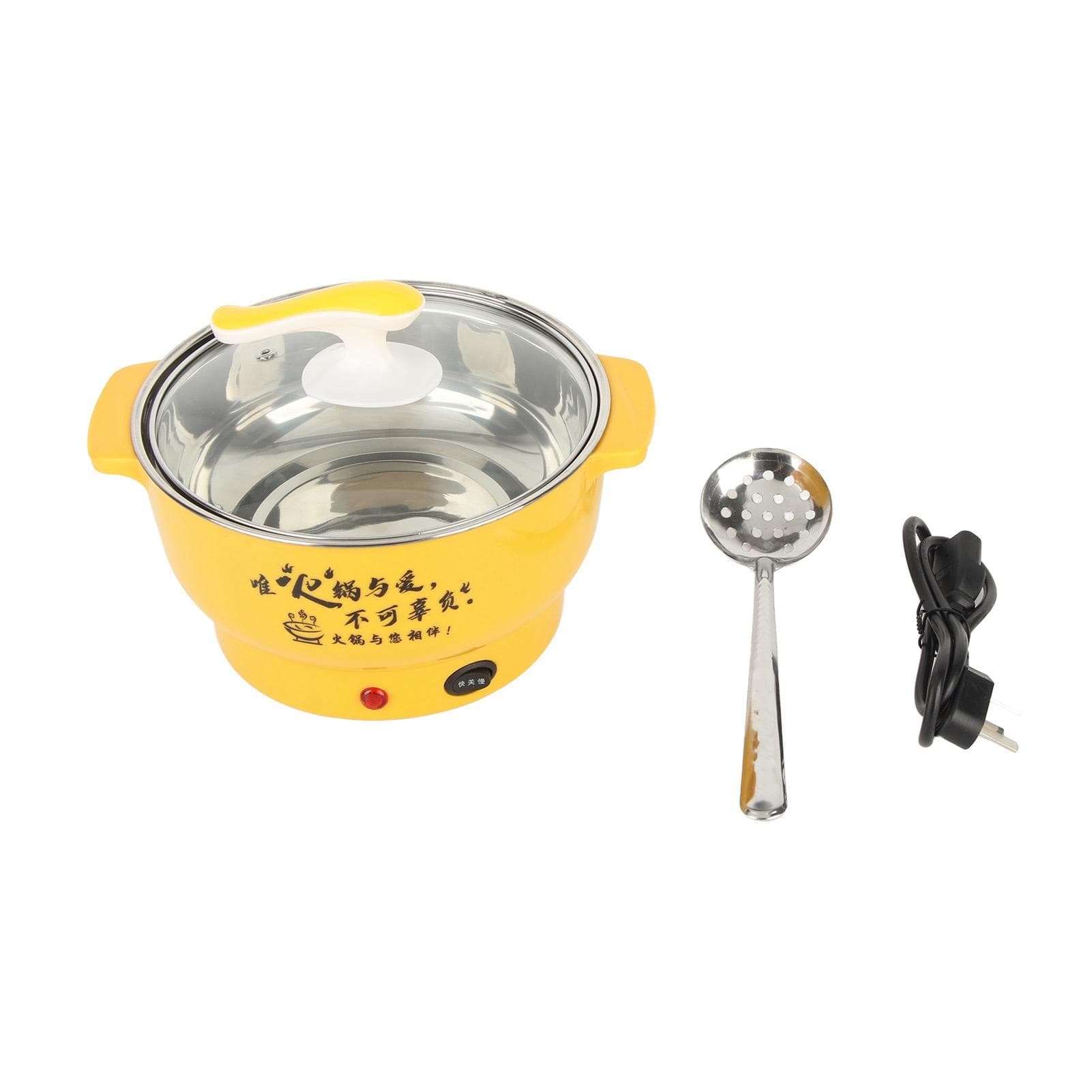 Electric Cooking Pot 1.8L 400 to 800W Stainless Steel Inner Wall 2 Modes Overheating Protection