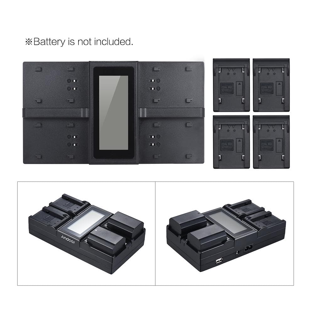NP-FZ100 4-Channel LCD Digital Camera Battery Charger for Sony A7III A9 A7RIII NP-FZ100 EU