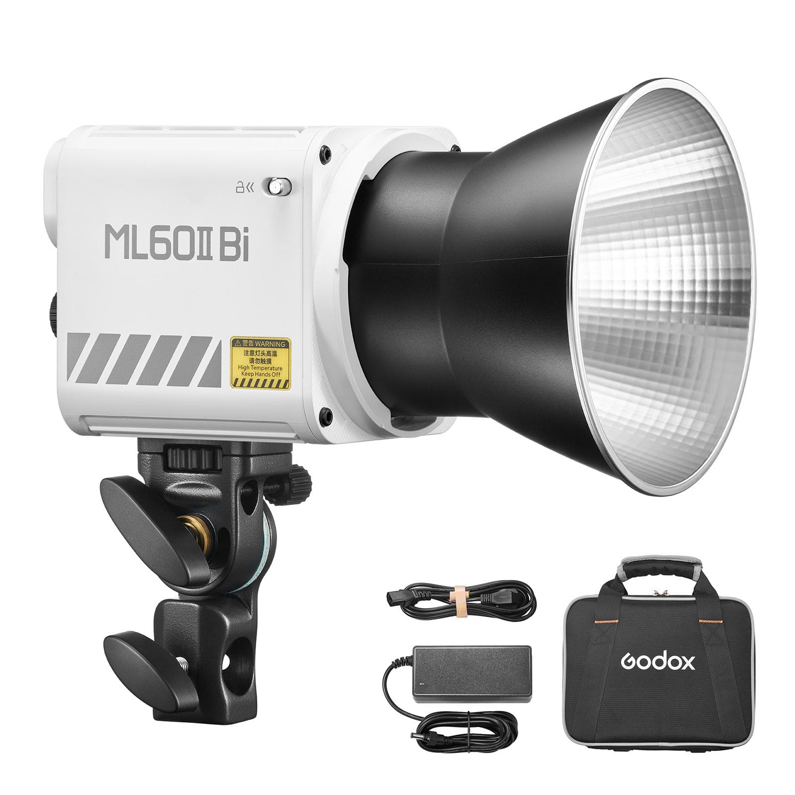 GODOX ML60II Bi 70W Video Light Bi-Color Photography Light 2800K-6500K Dimmable CRI more than 96 with GODOX UK Plug white