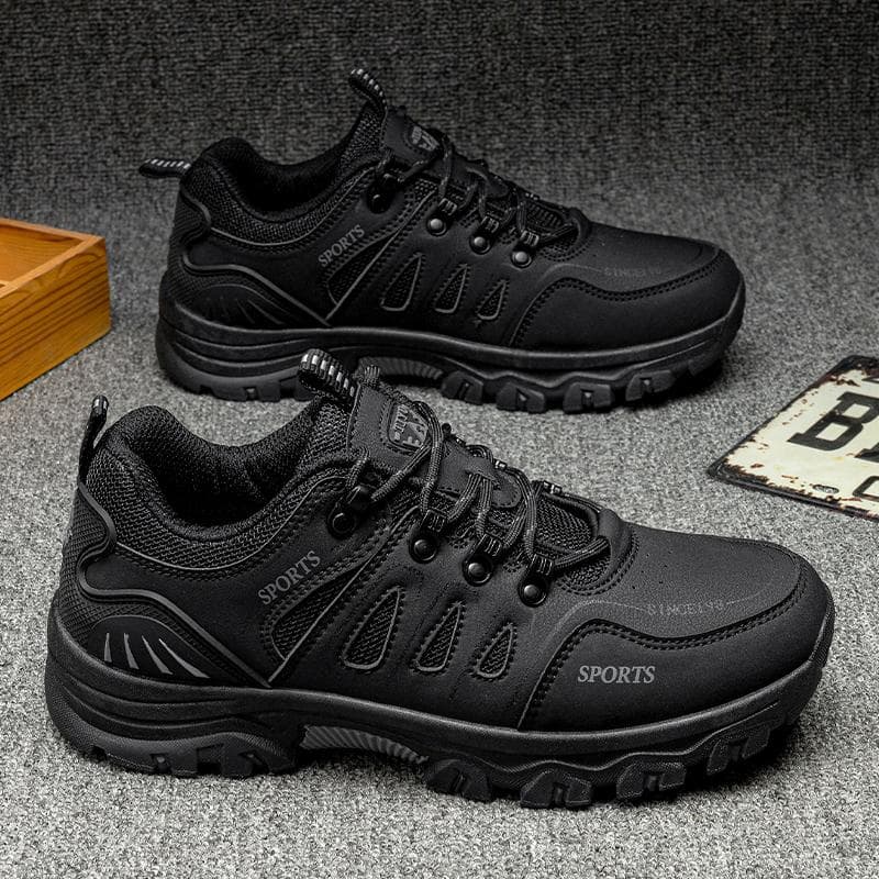 Men's Hiking Shoes Anti-Slip Breathable Lightweight Outdoor Trekking Shoes Waterproof High-Top Snow Boots Wide Size 39-44 39 black