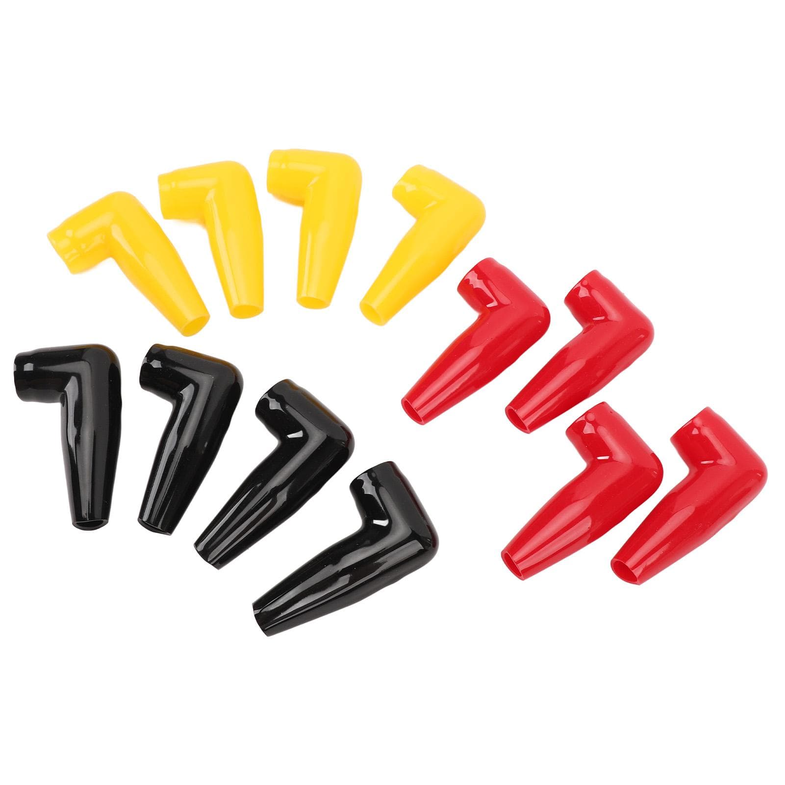 12PCS Battery Terminal Boots Insulating Covers 4 Red 4 Black 4 Yellow Protector Cable Lug Caps for